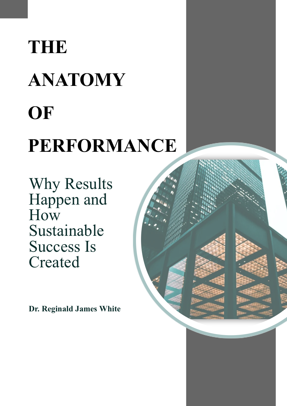 Book cover of 'The Anatomy of Performance' with a magnifying glass over a building.
